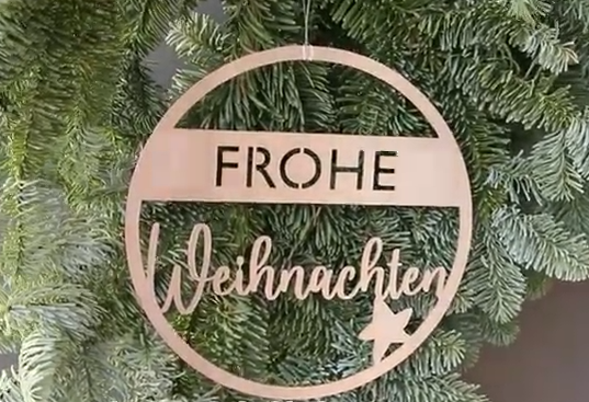 Frohe Weihnachte Schriftzug Weihnachtsschild Edelstahl